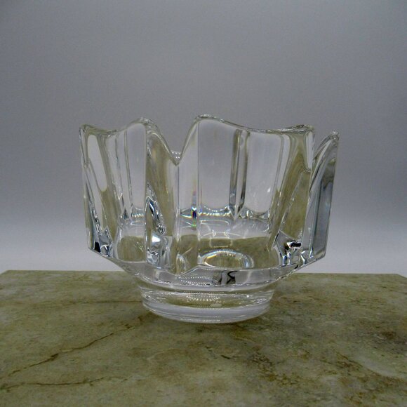 Orrefors CORONA Swedish Crystal Bowl Lars Hellsten Made In Sweden 1970s - Picture 7 of 12